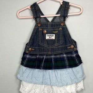 Vintage OshKosh B'gosh Baby Girls Denim, Jean, Jumper Dress - Size 9 Months